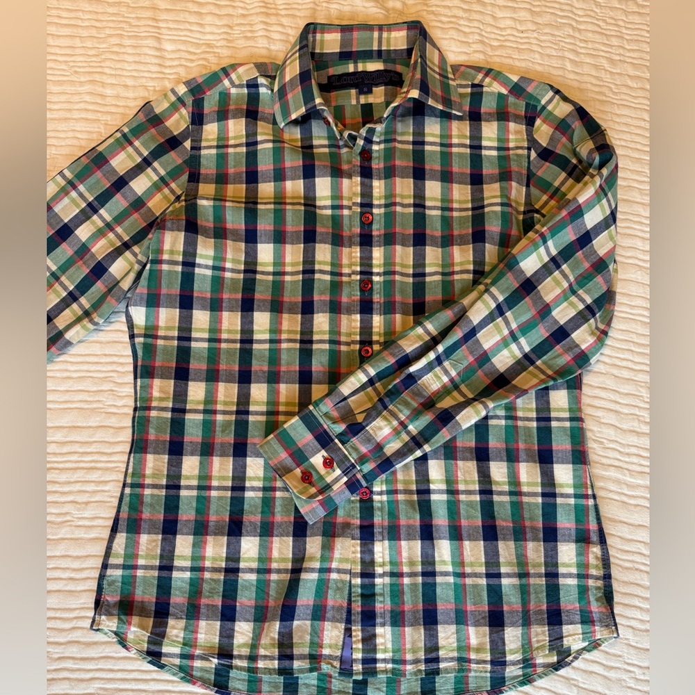 Colorful Vintage Men’s Plaid Button-Down Shirt